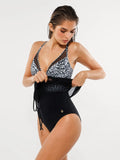 Popilush® Sculpting Curve Mesh Skirt One-Piece Swimsuit