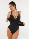 Popilush® Sculpting Curve Mesh Skirt One-Piece Swimsuit