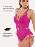 Popilush® Sculpting Curve Mesh Skirt One-Piece Swimsuit