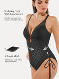 Popilush® Sculpting Curve Mesh Skirt One-Piece Swimsuit