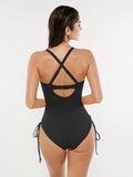 Popilush® Sculpting Curve Mesh Skirt One-Piece Swimsuit