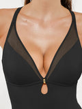 Popilush® Sculpting Curve Mesh Skirt One-Piece Swimsuit