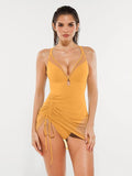 Mesh Inset Tie-Side Sculpting One-Piece Swimsuit