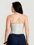 Popilush® Sculpting Floral Boned Convertible Strap Corset Top