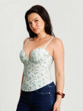 Popilush® Sculpting Floral Boned Convertible Strap Corset Top