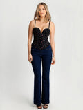 Popilush® Sculpting Floral Boned Convertible Strap Corset Top