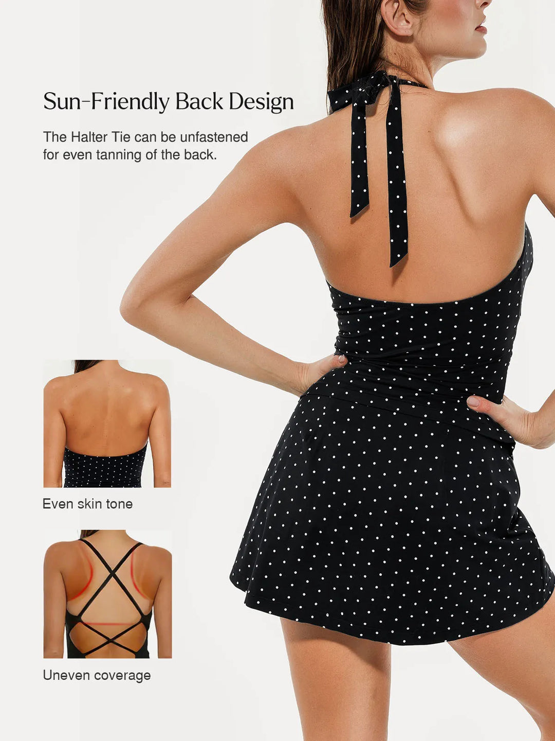 Popilush® Sculpting Halter Tankini Skirt Swimsuit Set