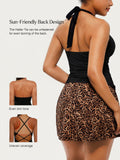 Popilush® Sculpting Halter Tankini Skirt Swimsuit Set