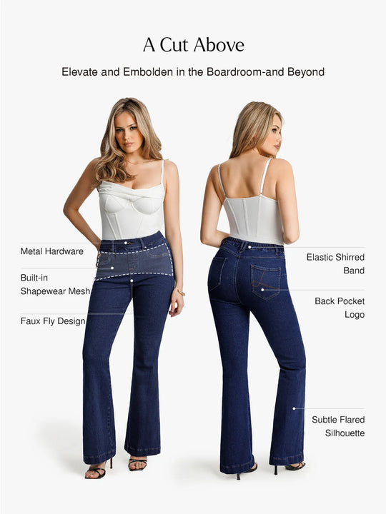 Popilush® Sculpting High-Rise Stretch Flare Jeans
