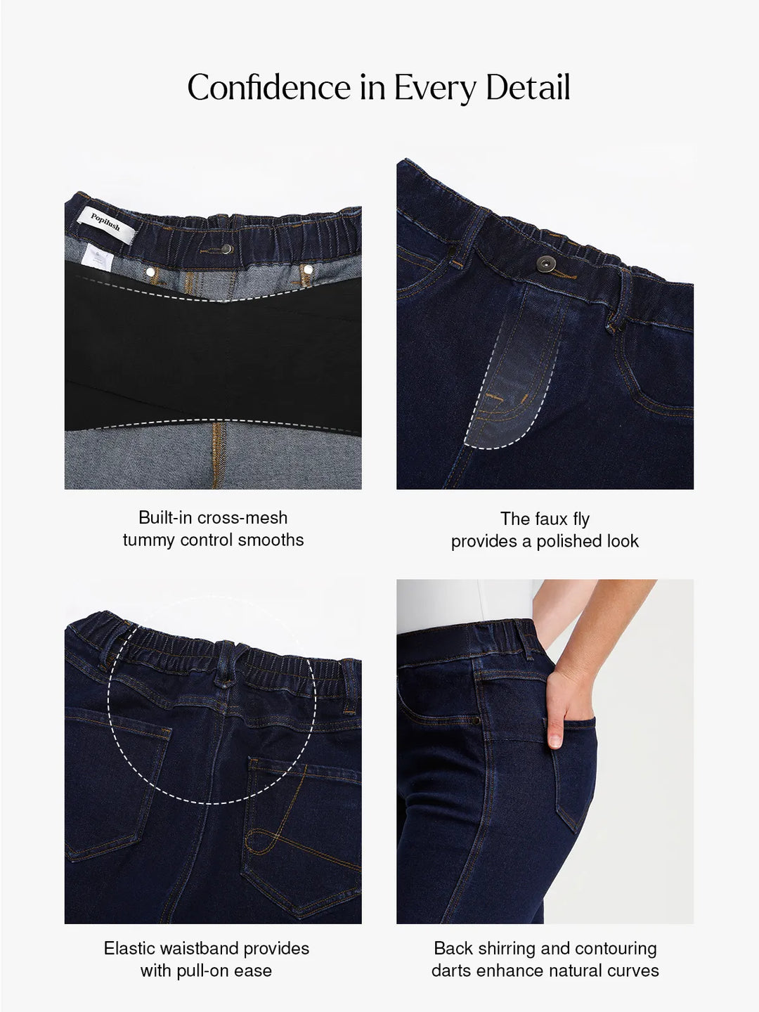 Popilush® Sculpting High-Rise Stretch Flare Jeans