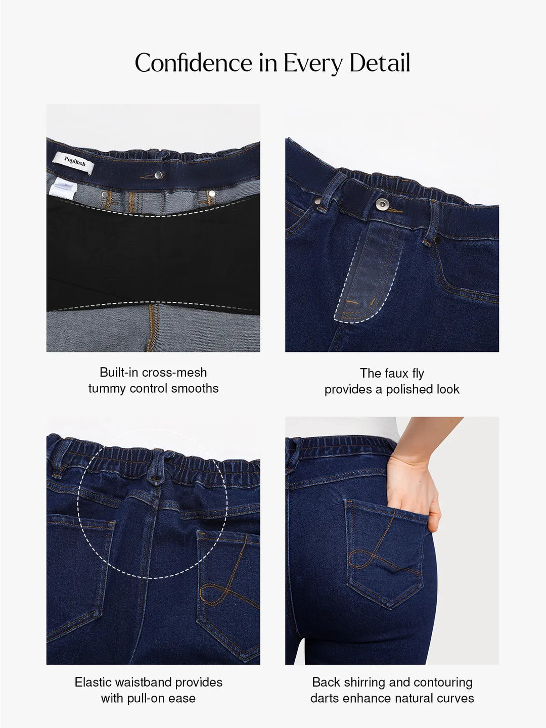 Popilush® Sculpting High-Rise Stretch Flare Jeans