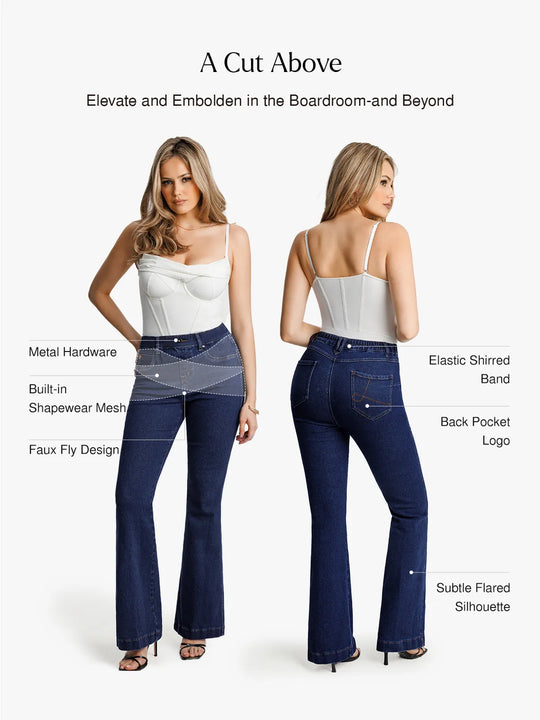 Popilush® Sculpting High-Rise Stretch Flare Jeans