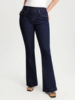 Popilush® Regular Length / Dark Indigo / XS Sculpting High-Rise Stretch Flare Jeans