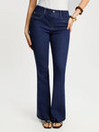 Popilush® Regular Length / Dark Wash Blue / XS Sculpting High-Rise Stretch Flare Jeans