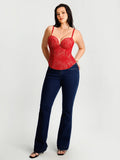 Popilush® Sculpting Lace Floral Boned Convertible Strap Corset Top