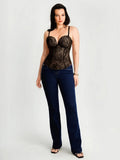 Popilush® Sculpting Lace Floral Boned Convertible Strap Corset Top