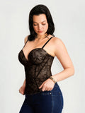 Popilush® Sculpting Lace Floral Boned Convertible Strap Corset Top