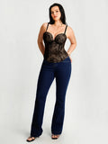 Popilush® Sculpting Lace Floral Boned Convertible Strap Corset Top