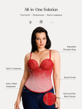 Popilush® Sculpting Lace Floral Boned Convertible Strap Corset Top
