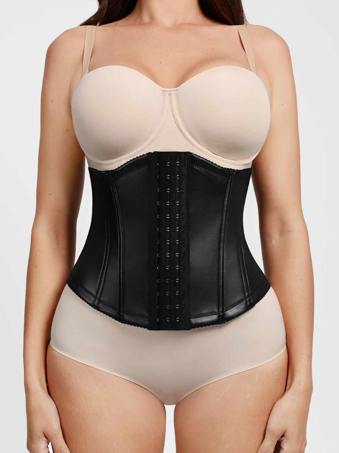 Popilush® Sculpting Leather Corset Boned Waist Cincher