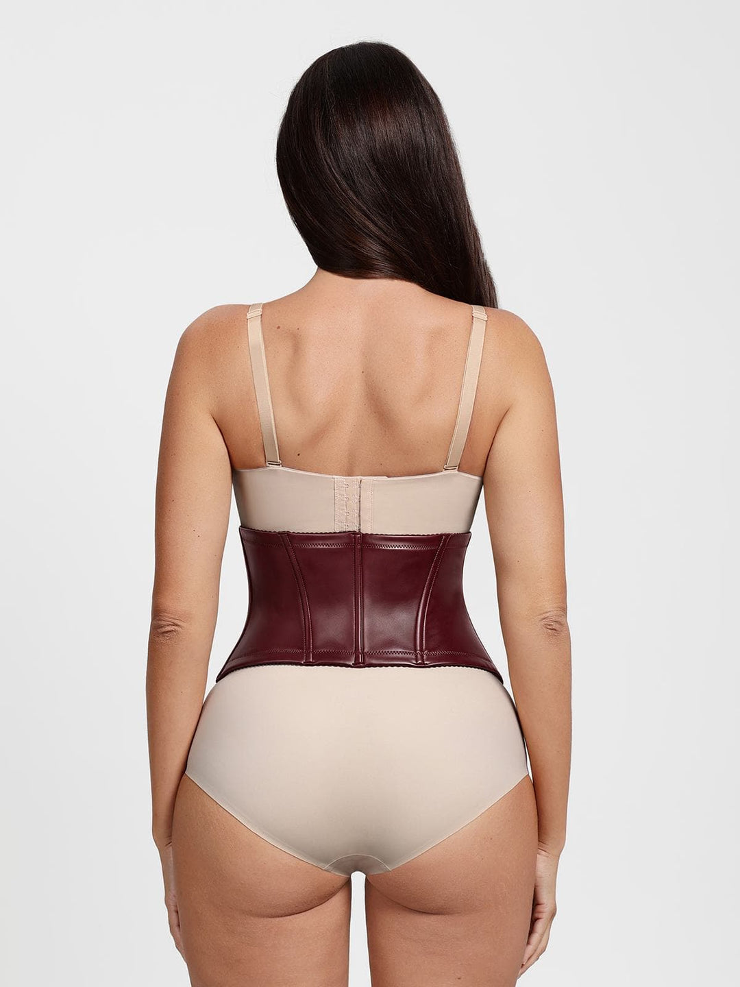 Popilush® Sculpting Leather Corset Boned Waist Cincher