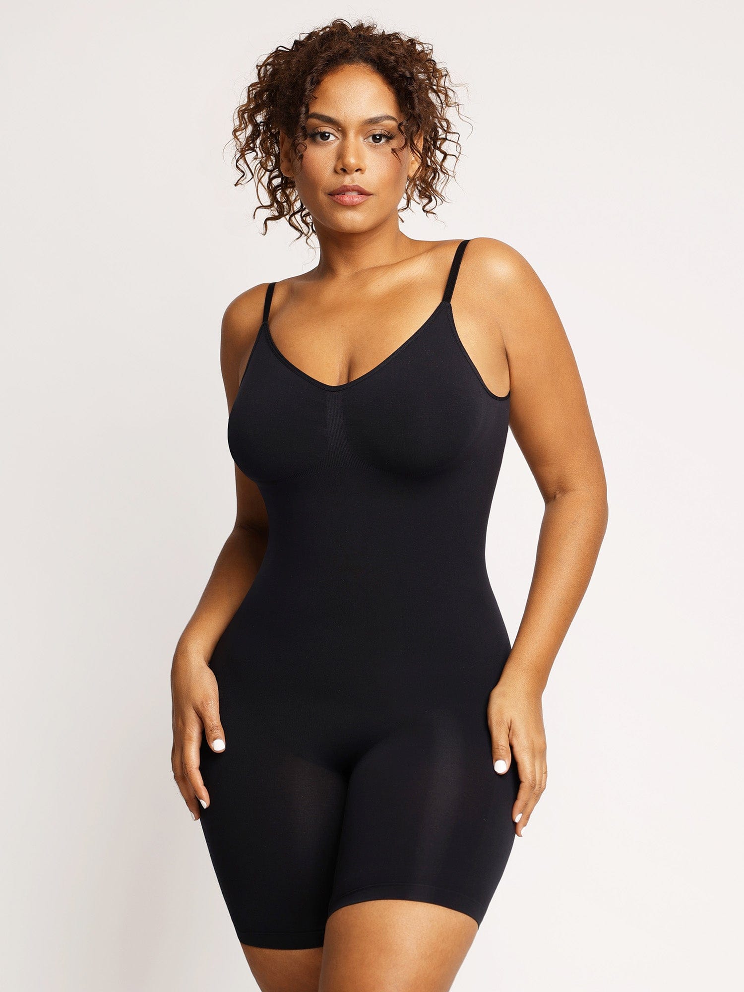 Buy SKIMS Brown Seamless Sculpt Strapless Mid Thigh Bodysuit for