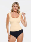 Popilush® Beige / XS Sculpting Push-Up Square Neck Sleeveless Cami Top with Built-in Bra