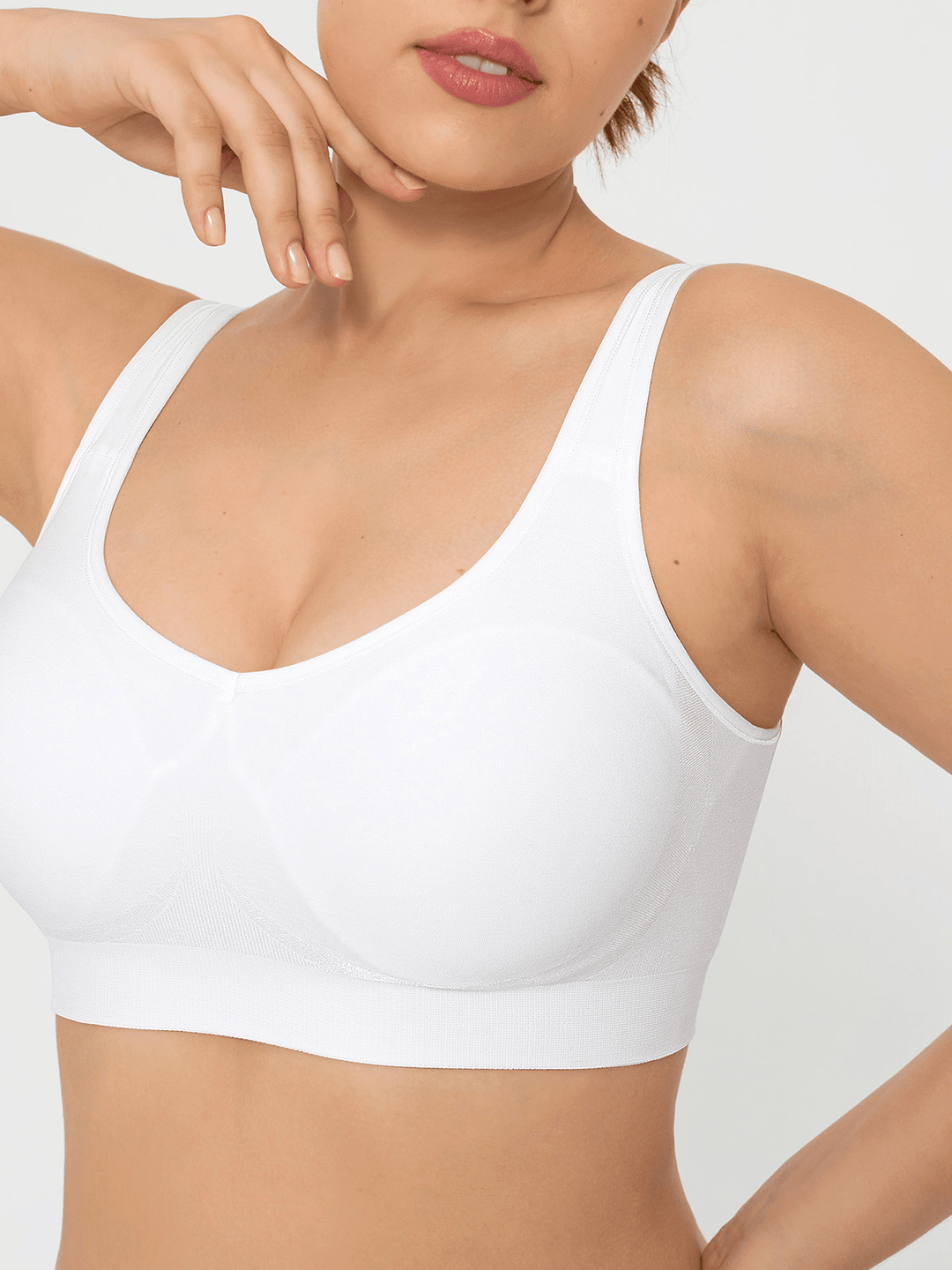 Popilush® Shapewear Bra Seamless Adjustable Wide-Strap Underwire-Free Smoothing Bra