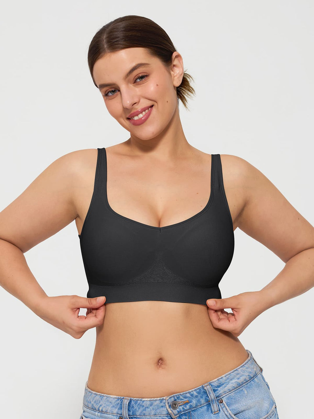 Popilush® Shapewear Bra Seamless Adjustable Wide-Strap Underwire-Free Smoothing Bra