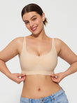 Popilush® Shapewear Bra Skin / XS Seamless Adjustable Wide-Strap Underwire-Free Smoothing Bra
