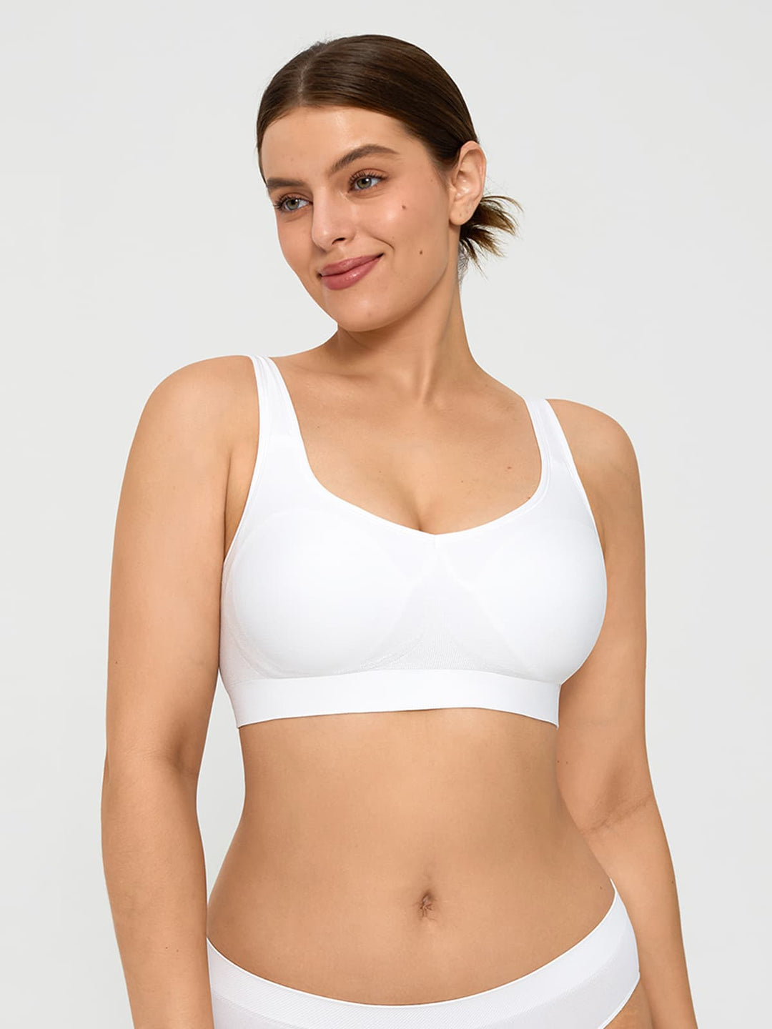 Popilush® Shapewear Bra White / XS Seamless Adjustable Wide-Strap Underwire-Free Smoothing Bra