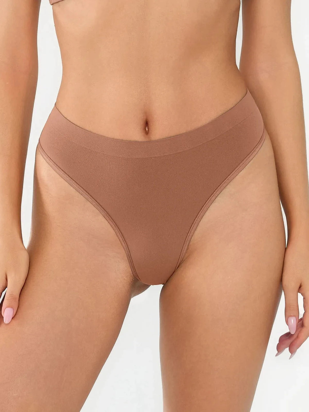 Popilush® Coffee / S Seamless AirKnit Thong