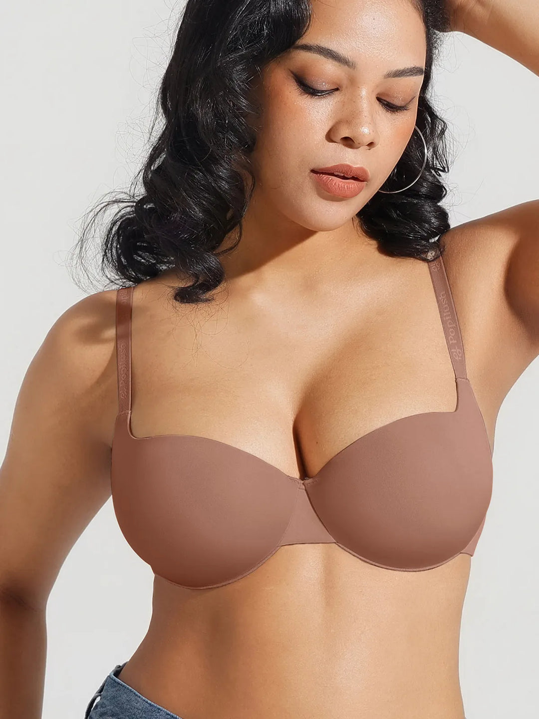 Popilush® Seamless Balconette Push-Up T-shirt bra