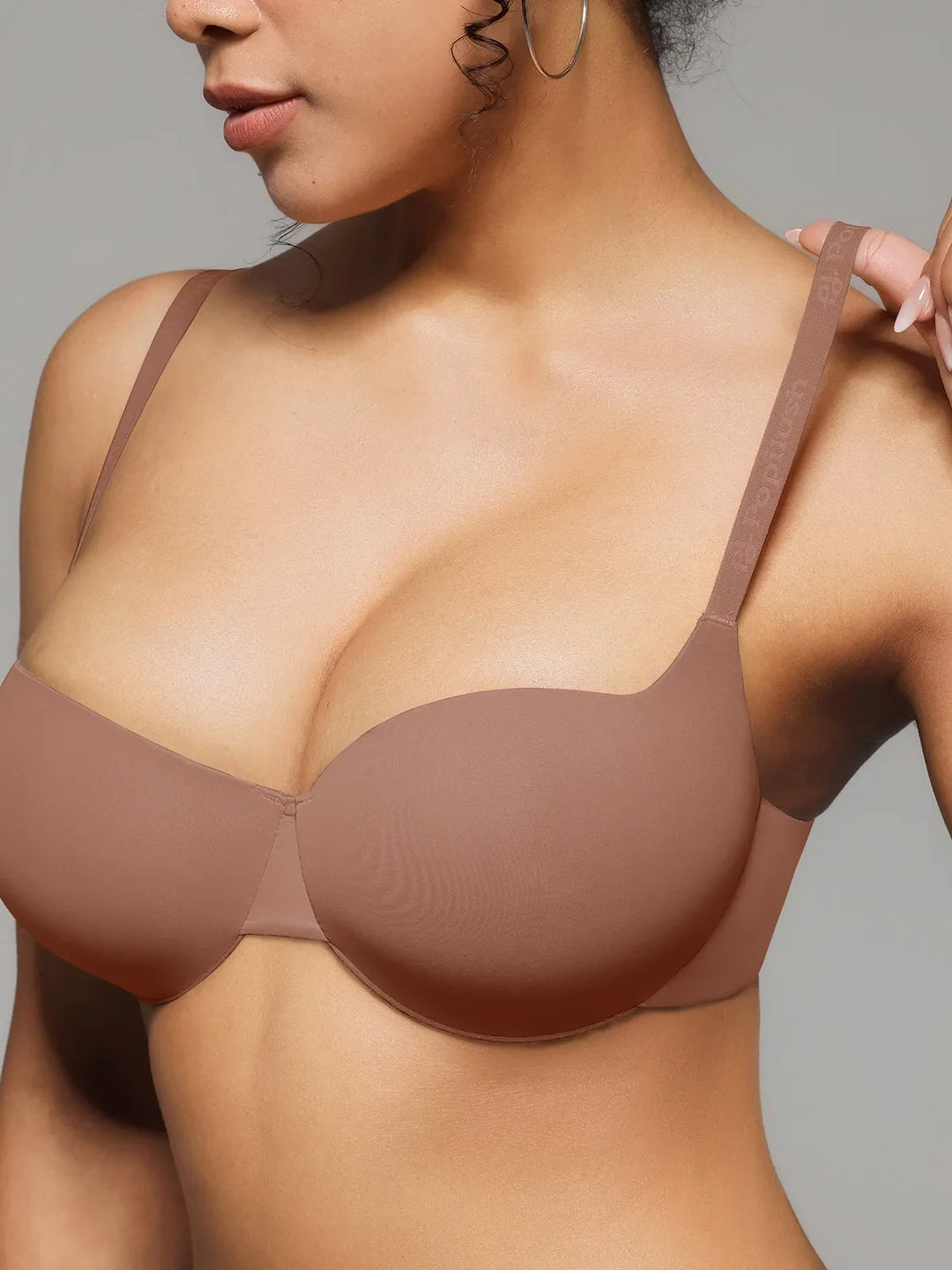 Popilush® Seamless Balconette Push-Up T-Shirt Bra