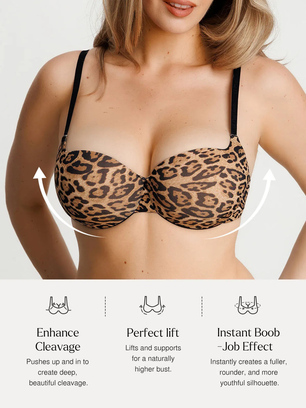 Popilush® Seamless Balconette Push-Up T-Shirt Bra