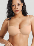 Popilush® Beige / 34C Seamless Balconette Push-Up T-shirt bra