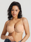 Popilush® Beige / 34C Seamless Balconette Push-Up T-Shirt Bra