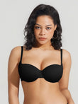 Popilush® Black / 34C Seamless Balconette Push-Up T-Shirt Bra