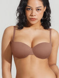 Popilush® Brown / 34C Seamless Balconette Push-Up T-shirt bra
