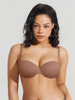 Popilush® Brown / 34C Seamless Balconette Push-Up T-Shirt Bra