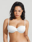 Popilush® White / 34C Seamless Balconette Push-Up T-Shirt Bra