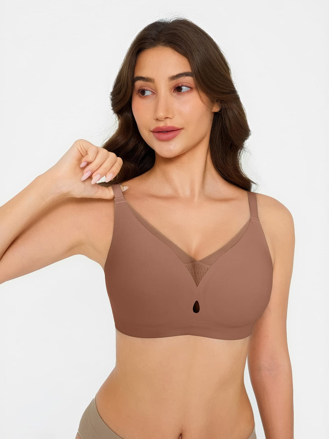 Popilush® Seamless Breathable Contour Plunge Bra