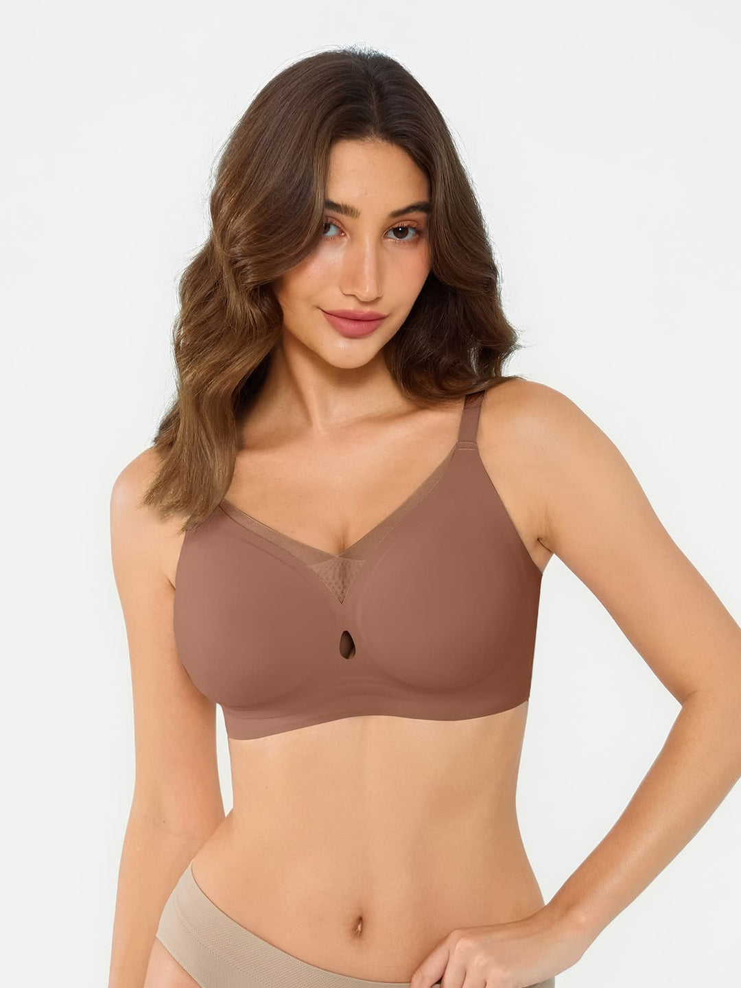 Popilush® Seamless Breathable Contour Plunge Bra