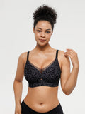 Popilush® Black Leopard Print / S Seamless Breathable Contour Plunge Bra
