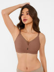 Popilush® Coffee / S Seamless Breathable Contour Plunge Bra