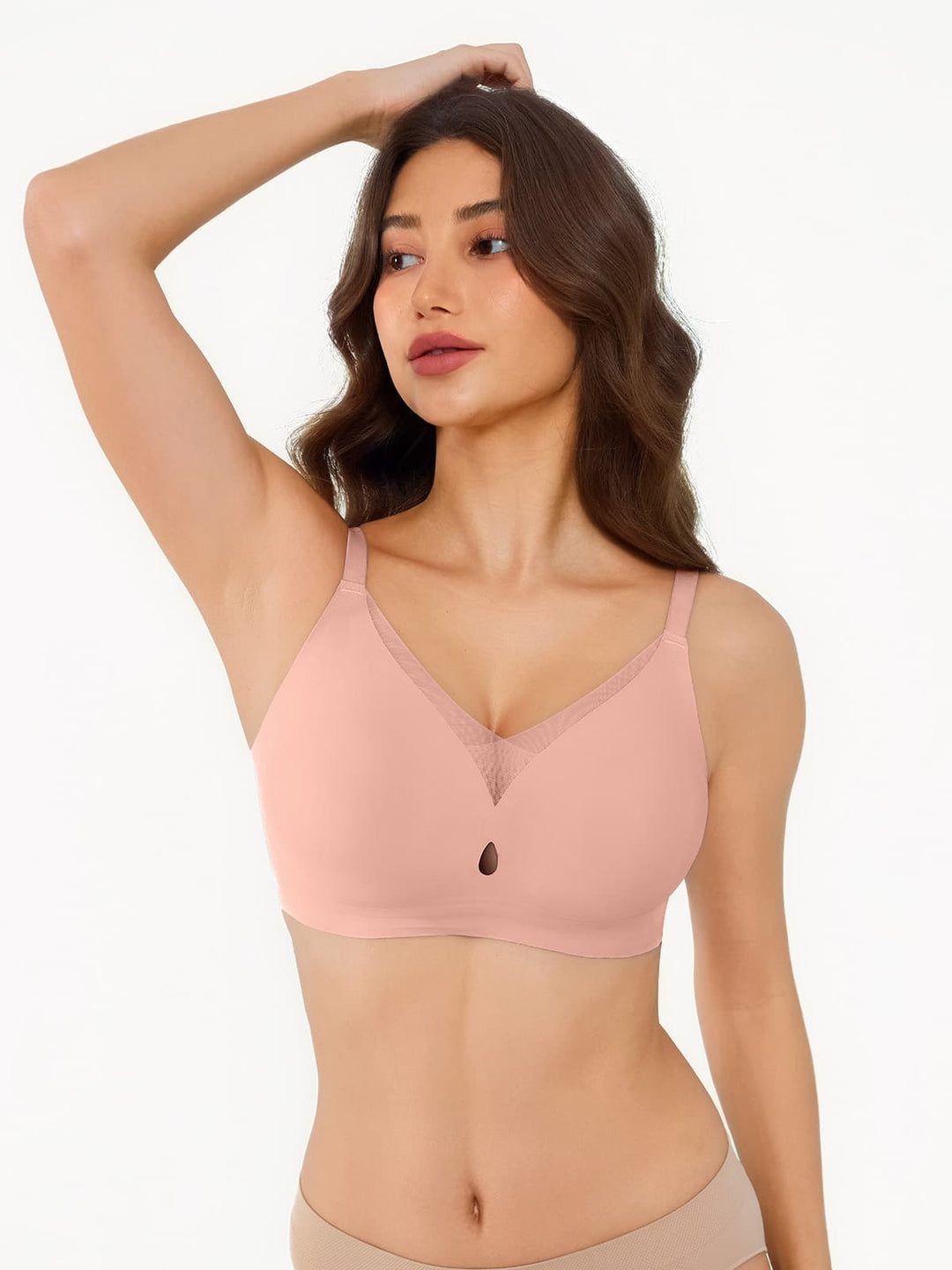 Popilush® Nude Pink / S Seamless Breathable Contour Plunge Bra