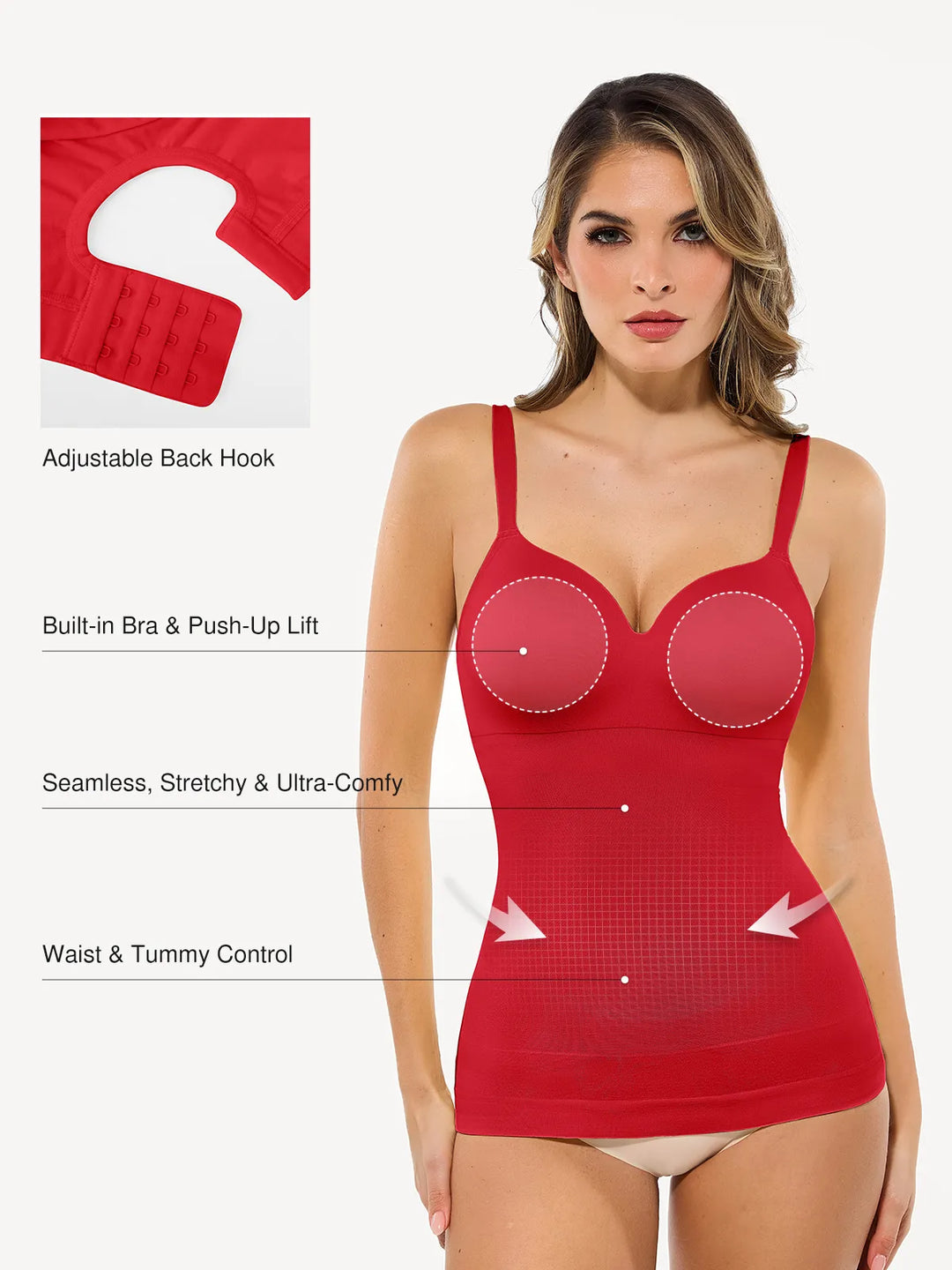 Popilush® Seamless Built-in Bra All-in-One Push-Up Sculpting Cami Top