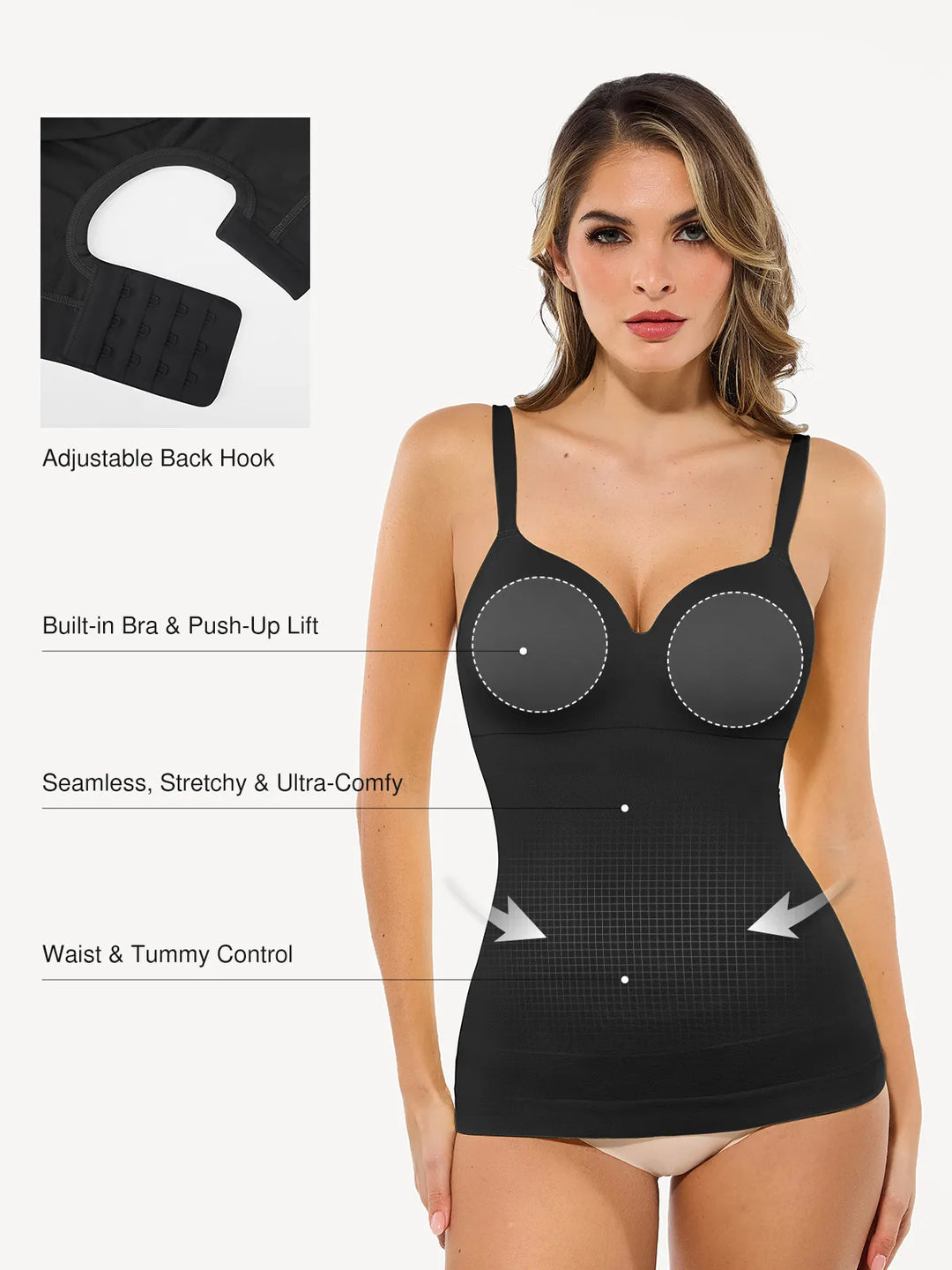 Popilush® Seamless Built-in Bra All-in-One Push-Up Sculpting Cami Top