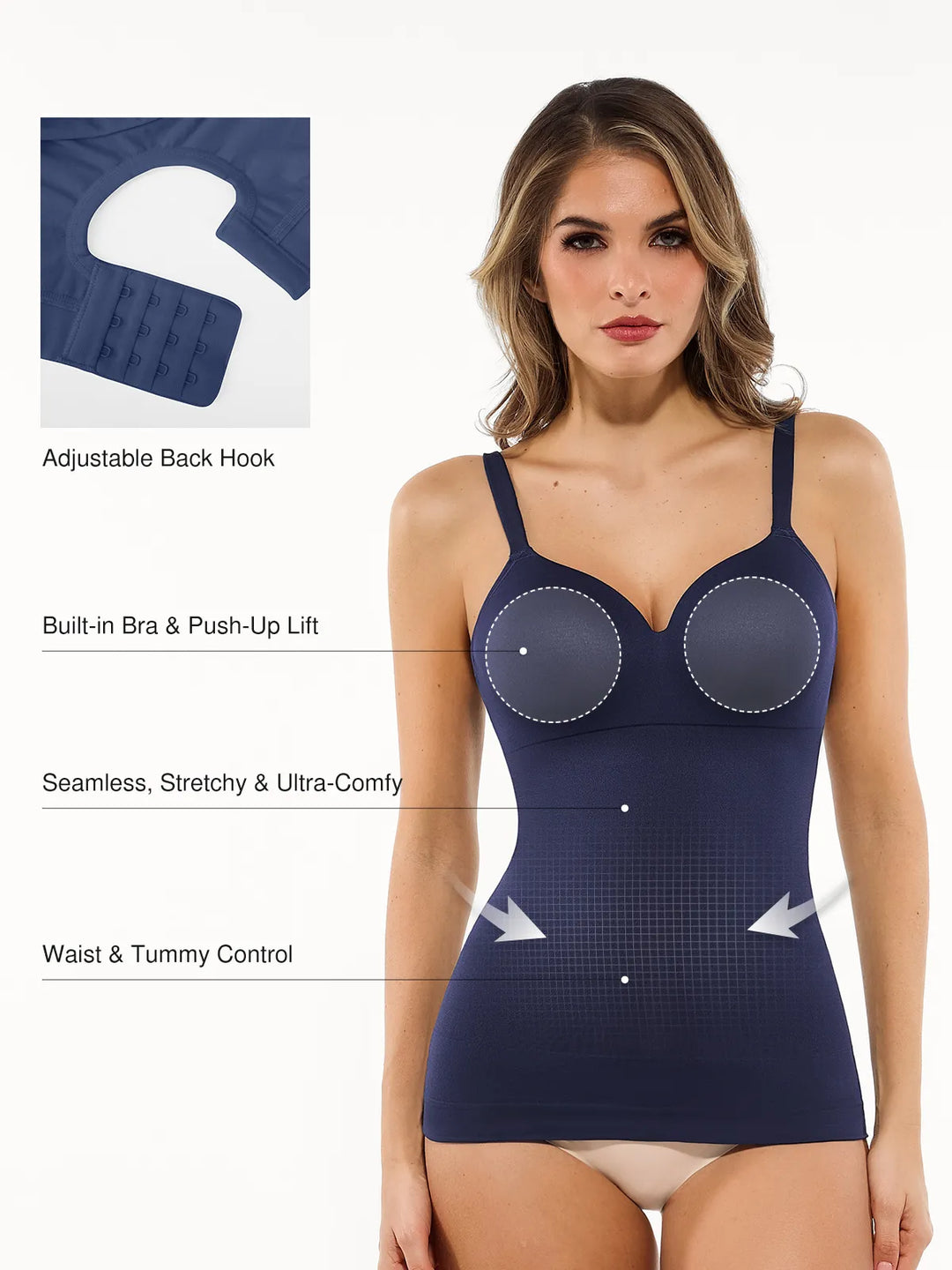 Popilush® Seamless Built-in Bra All-in-One Push-Up Sculpting Cami Top