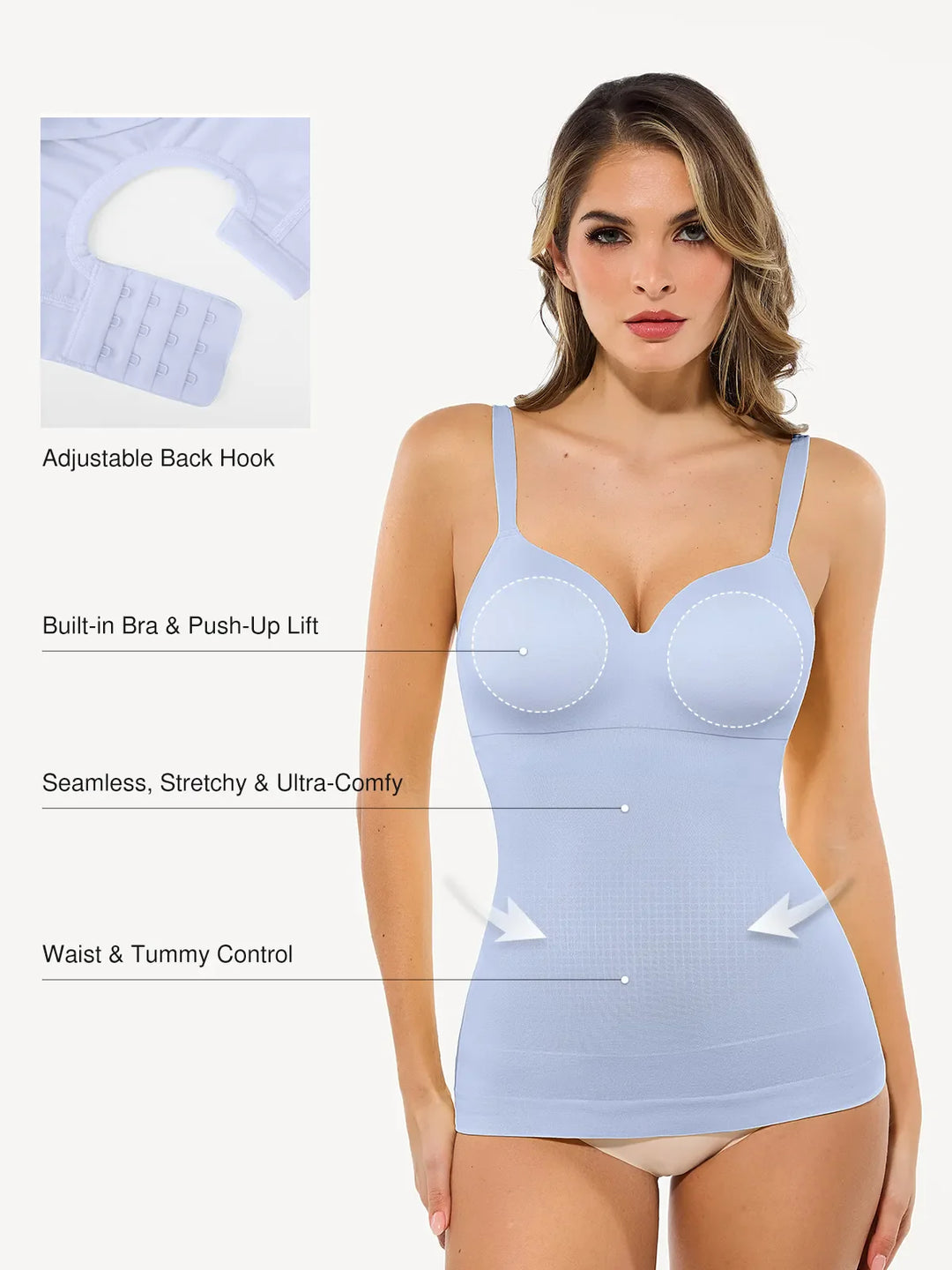 Popilush® Seamless Built-in Bra All-in-One Push-Up Sculpting Cami Top